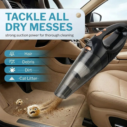 Cordless Handheld Vacuum, Car Cleaning Supplies, 9Kpa Suction, Fast-Charge Built-In Batteries, Long Runtime, Home Interior Care, Car Accessories, Ideal Gift for Any Occasion, Cars Accessories